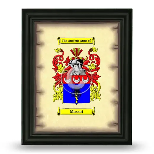 Massai Coat of Arms Framed - Black