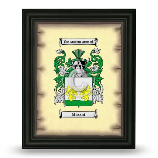 Massai Coat of Arms Framed - Black