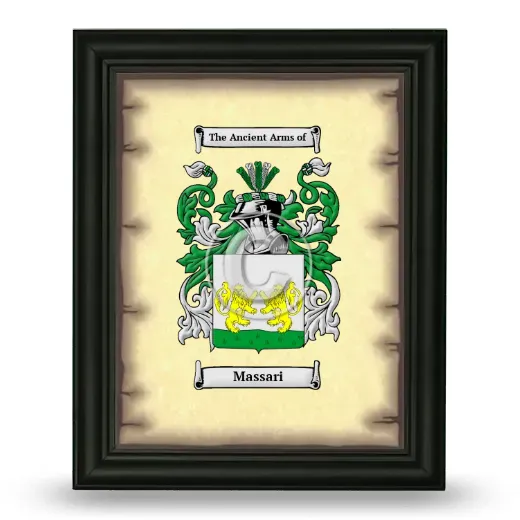 Massari Coat of Arms Framed - Black