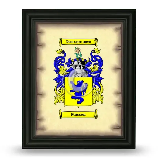 Massen Coat of Arms Framed - Black