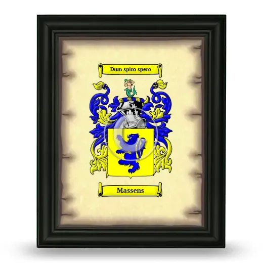 Massens Coat of Arms Framed - Black