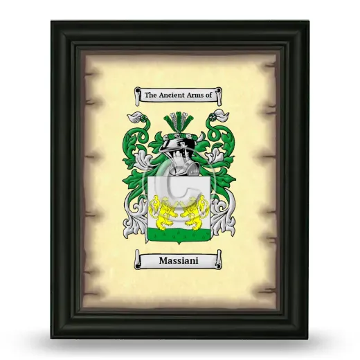 Massiani Coat of Arms Framed - Black
