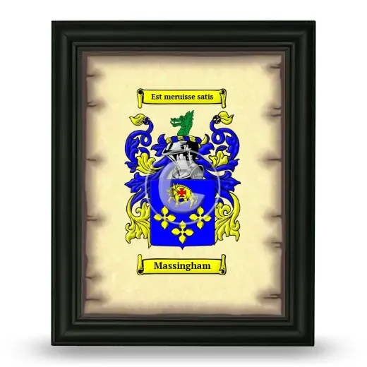 Massingham Coat of Arms Framed - Black
