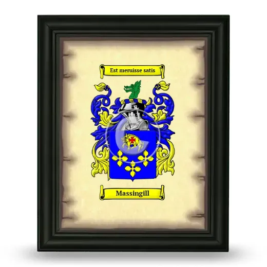 Massingill Coat of Arms Framed - Black