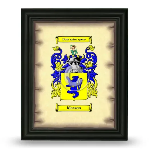 Masson Coat of Arms Framed - Black