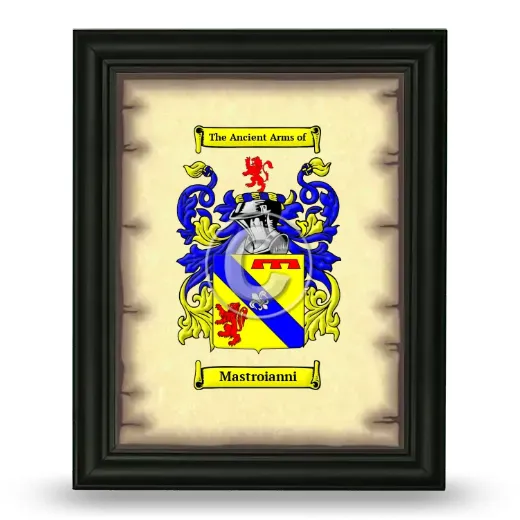 Mastroianni Coat of Arms Framed - Black