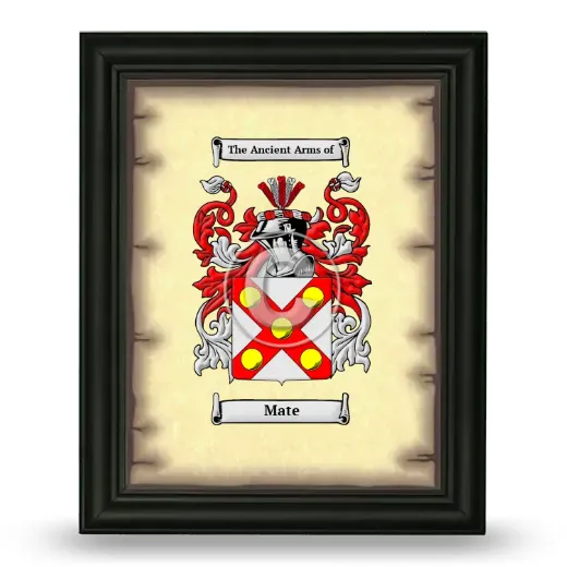 Mate Coat of Arms Framed - Black