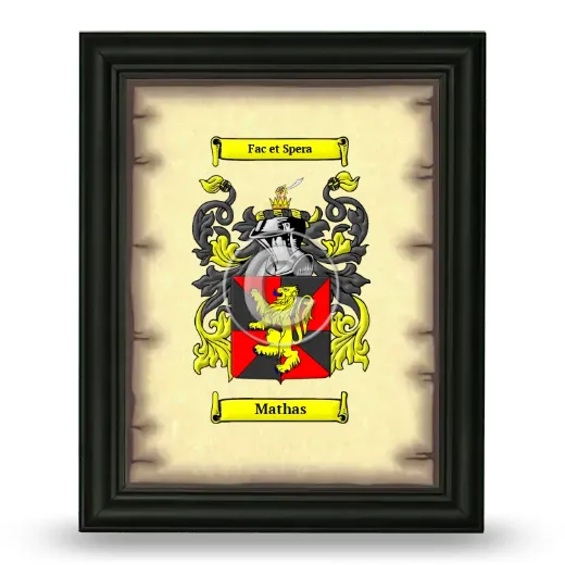 Mathas Coat of Arms Framed - Black