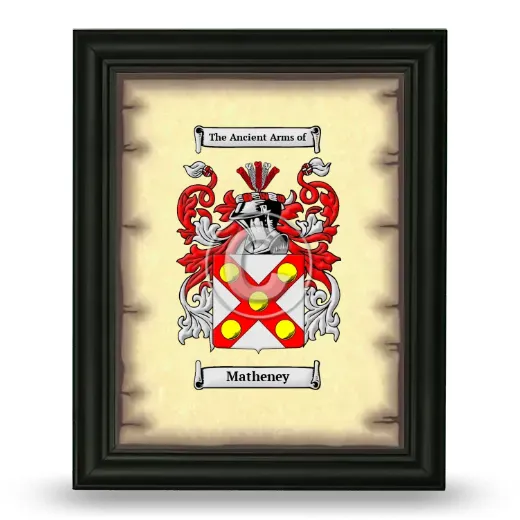 Matheney Coat of Arms Framed - Black