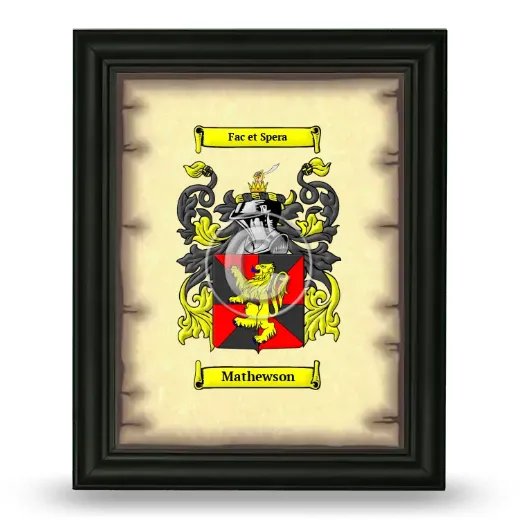 Mathewson Coat of Arms Framed - Black