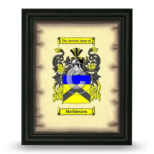 Mathiessen Coat of Arms Framed - Black