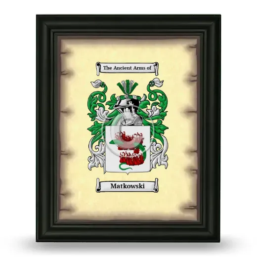 Matkowski Coat of Arms Framed - Black