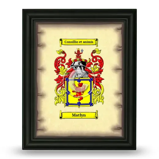 Matlyn Coat of Arms Framed - Black