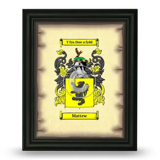 Mattew Coat of Arms Framed - Black