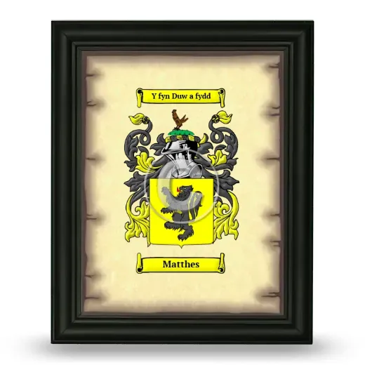 Matthes Coat of Arms Framed - Black