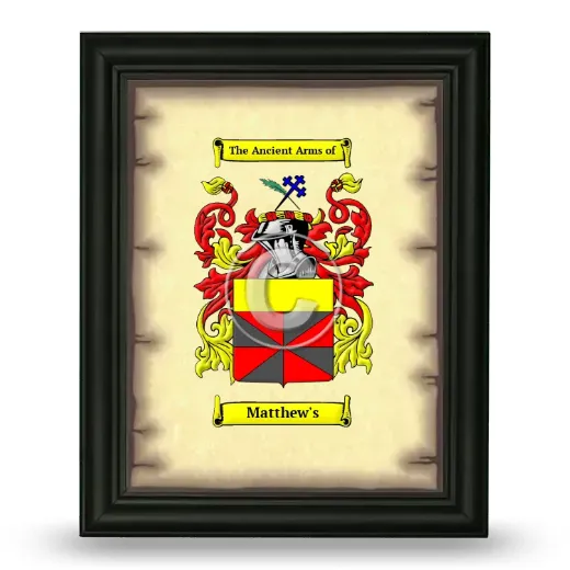 Matthew's Coat of Arms Framed - Black