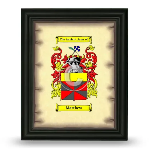Matthew Coat of Arms Framed - Black