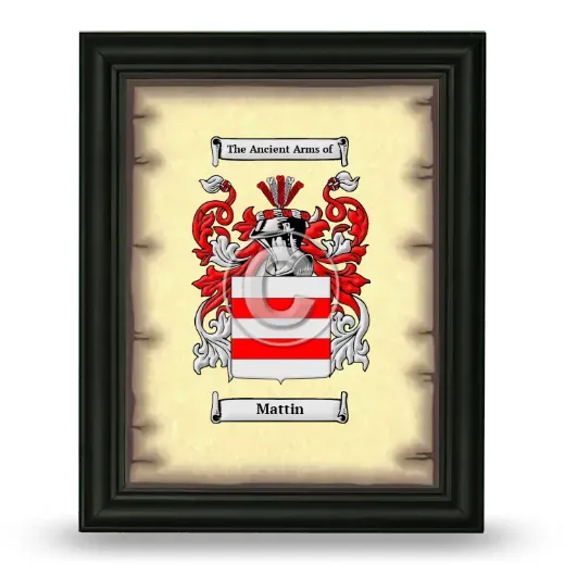 Mattin Coat of Arms Framed - Black