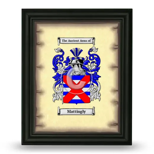Mattingly Coat of Arms Framed - Black