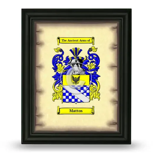 Mattos Coat of Arms Framed - Black