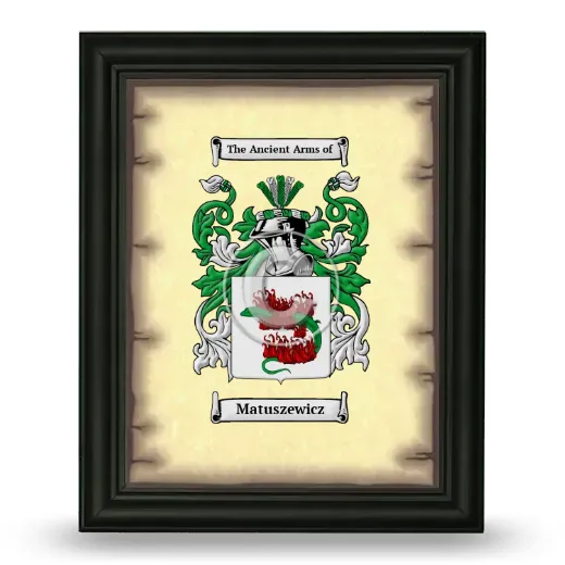 Matuszewicz Coat of Arms Framed - Black