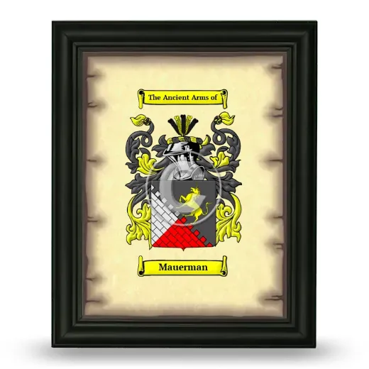 Mauerman Coat of Arms Framed - Black