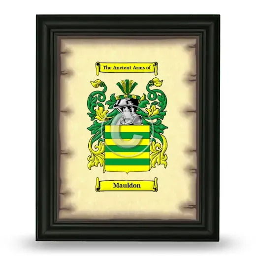 Mauldon Coat of Arms Framed - Black