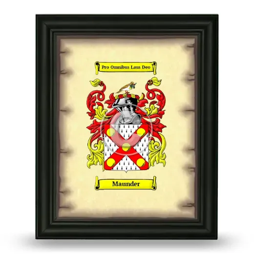 Maunder Coat of Arms Framed - Black