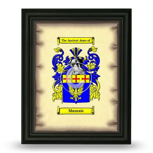 Maurais Coat of Arms Framed - Black