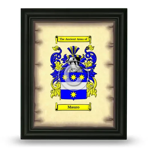 Mauro Coat of Arms Framed - Black
