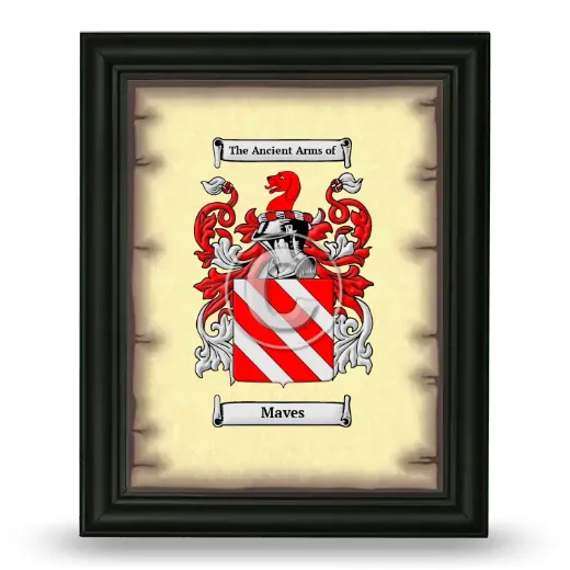 Maves Coat of Arms Framed - Black