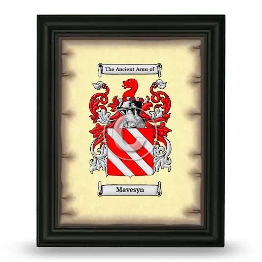 Mavesyn Coat of Arms Framed - Black