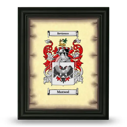 Maxwal Coat of Arms Framed - Black