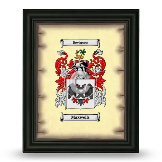 Maxwells Coat of Arms Framed - Black