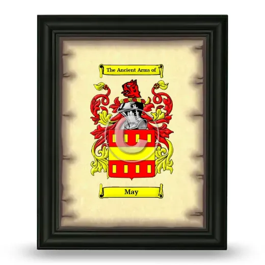 May Coat of Arms Framed - Black