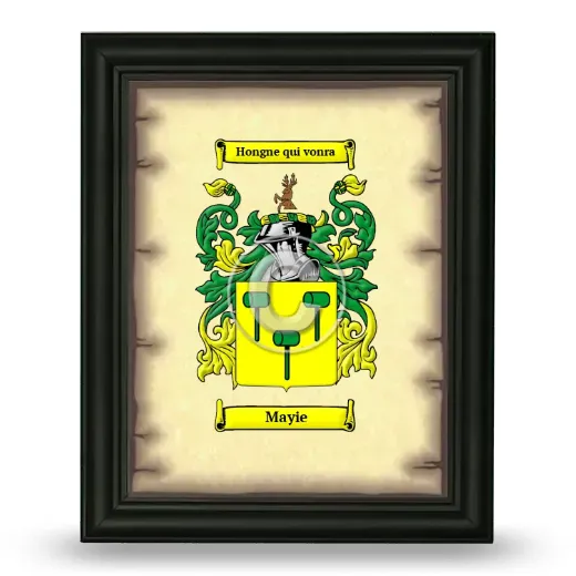 Mayie Coat of Arms Framed - Black