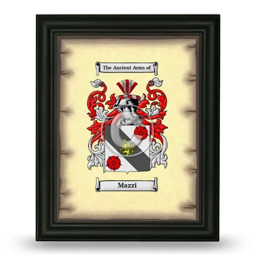 Mazzi Coat of Arms Framed - Black