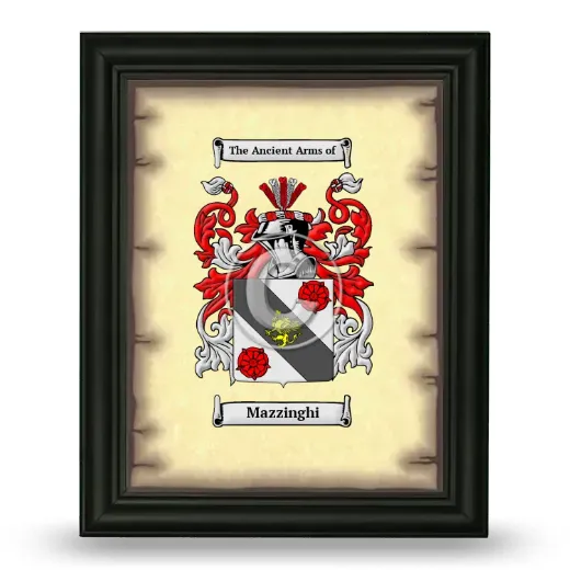 Mazzinghi Coat of Arms Framed - Black