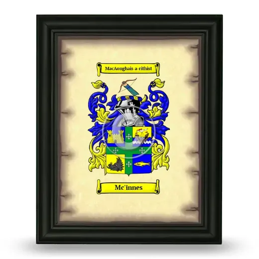 Mc'innes Coat of Arms Framed - Black