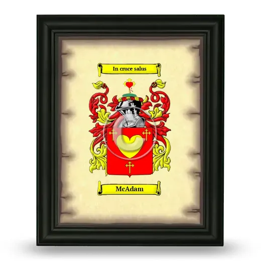 McAdam Coat of Arms Framed - Black