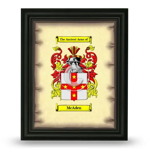 McAden Coat of Arms Framed - Black