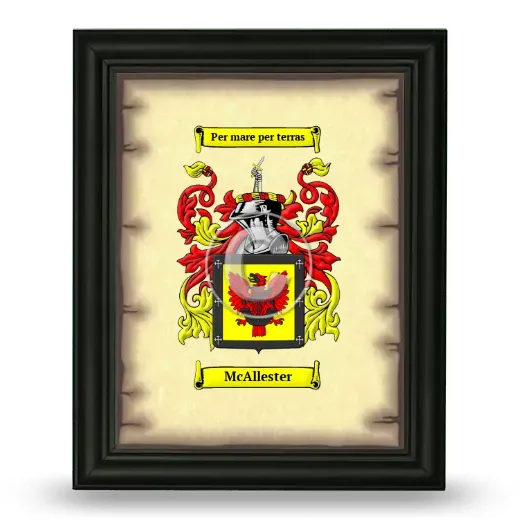 McAllester Coat of Arms Framed - Black