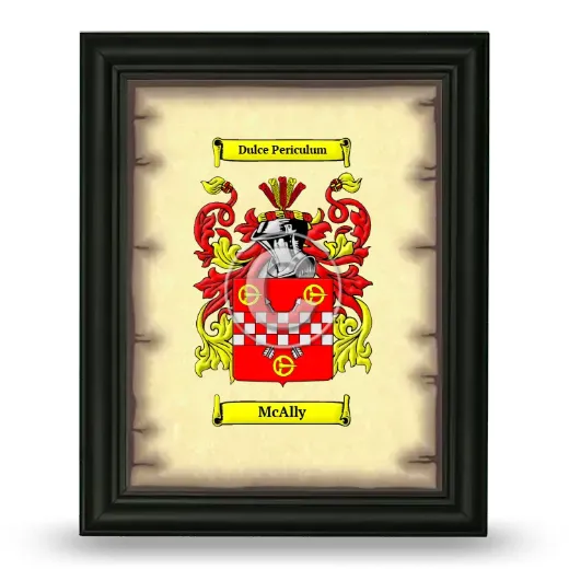 McAlly Coat of Arms Framed - Black