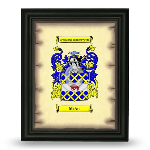 McAn Coat of Arms Framed - Black