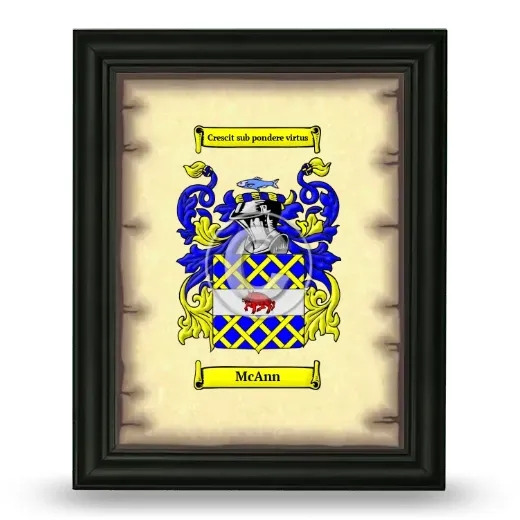 McAnn Coat of Arms Framed - Black