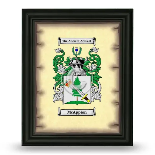 McAppion Coat of Arms Framed - Black