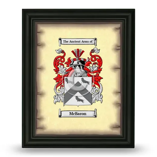McBaron Coat of Arms Framed - Black