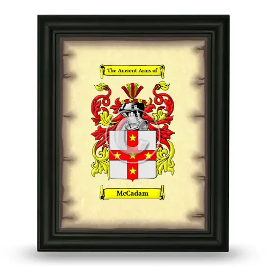 McCadam Coat of Arms Framed - Black