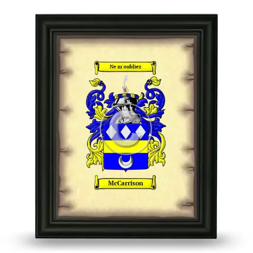 McCarrison Coat of Arms Framed - Black