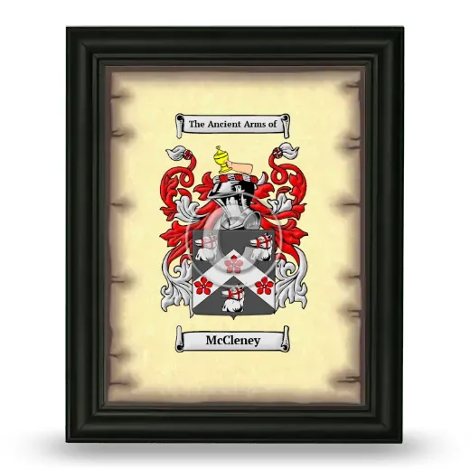 McCleney Coat of Arms Framed - Black
